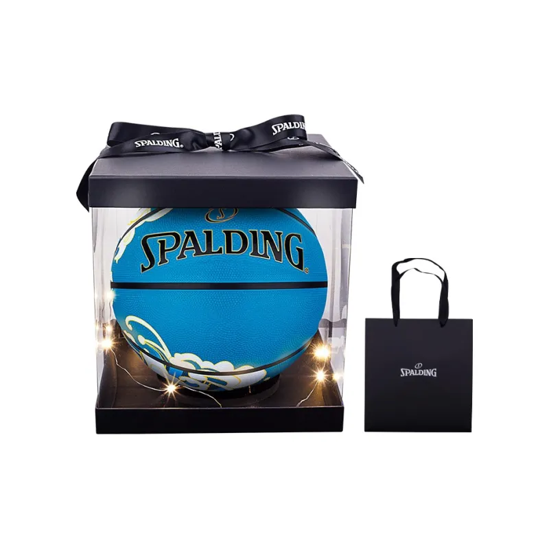 SPALDING Track Series Rubber Basketball Blue Waves Size 7 Training Competition Unisex-1