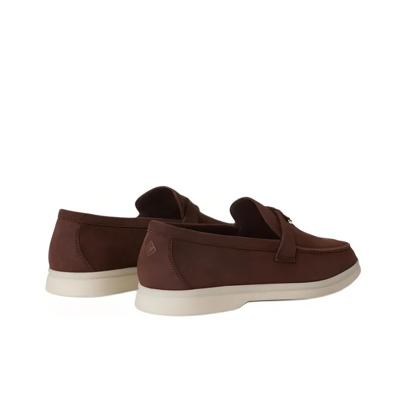 Loro Piana Summer Charms Walk Loafers Women's Dark Brown-3