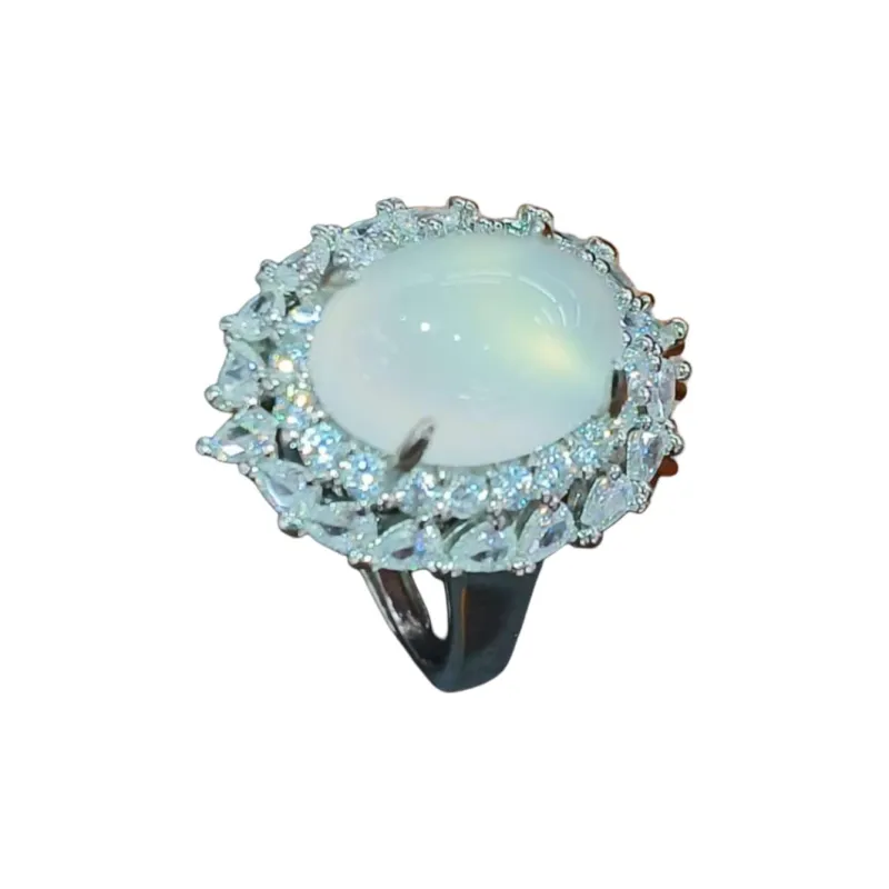 Grace Chalcedony Jade Rings Women's-5