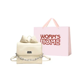 Worm's Home PU Backpack Regular Women's Ecru/Silver/Black/Coffee