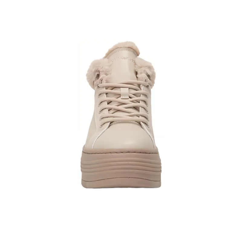CKJ CALVIN KLEIN JEANS Low Top Skateboard Shoes Women's Khaki Beige-2