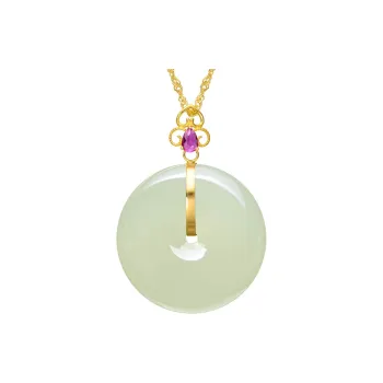 MARY WINDSOR Hetian Jade Clear Water Peace Buckle Pale Greenish White Jade Women's
