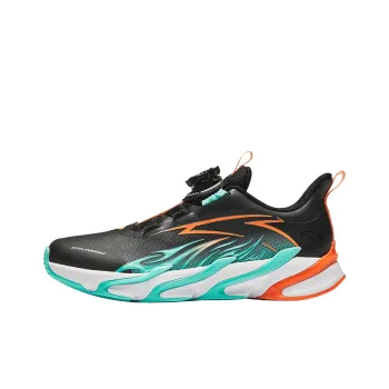 Antakids Lightweight Cushioning Low Top Kids' Running Shoes Black Green Kids'