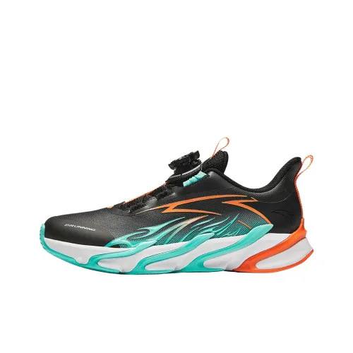 Antakids Lightweight Cushioning Low Top Kids' Running Shoes Black Green Kids'