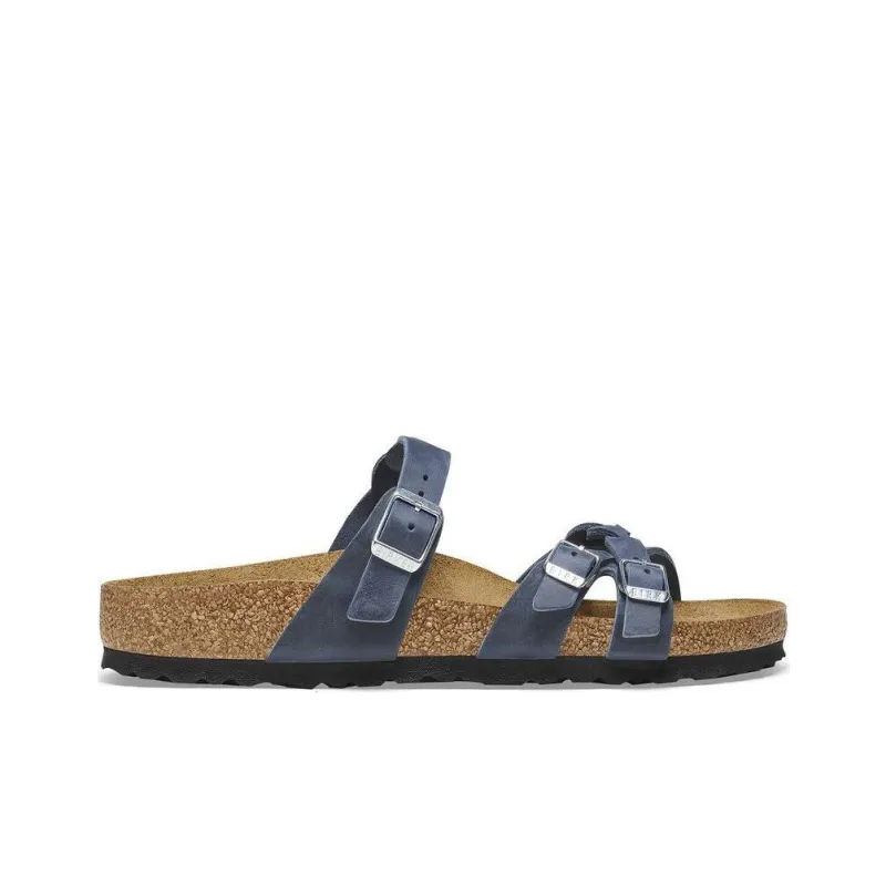 Birkenstock Franca Braided EVA Slip-Resistant Slide Slippers Women's Marine Blue Narrow Fit-1