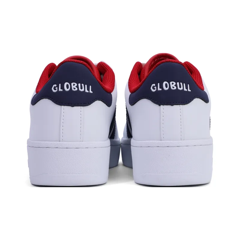 GLO BULL Skateboard Shoes Unisex Low Top White Blue Red-4