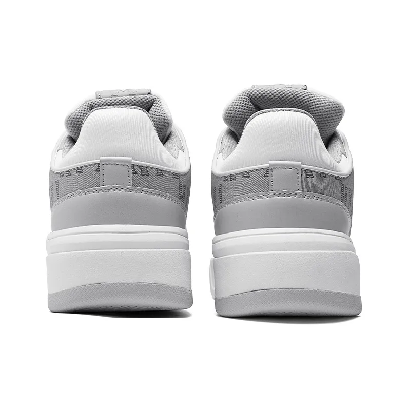 NFL College 1 OG Senior Shoes Low Top Skateboard Shoes Unisex Gray Text On White Gray-4