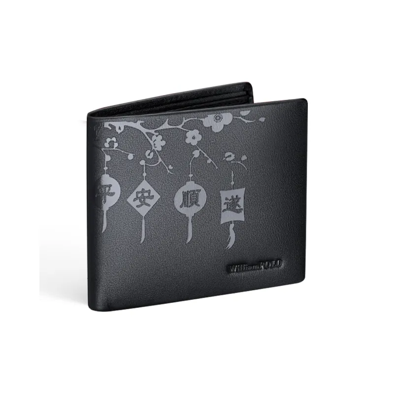 WilliamPOLO Cow Leather Wallet Regular Men's Black-1