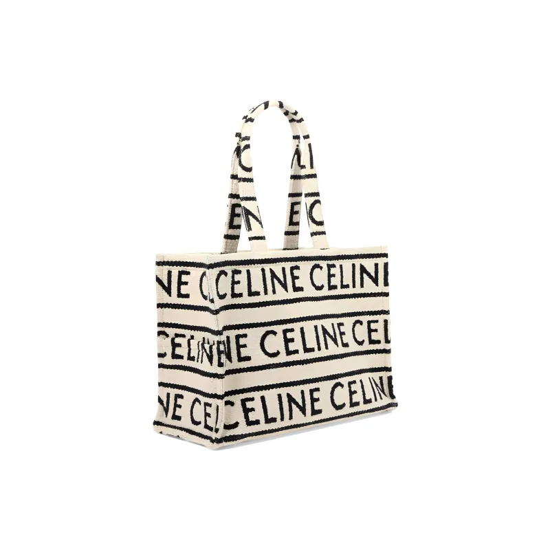 CELINE Cotton Tote Bag Shopping Bag Handbag Shoulder Bag Large Size Women's Light Brown-1
