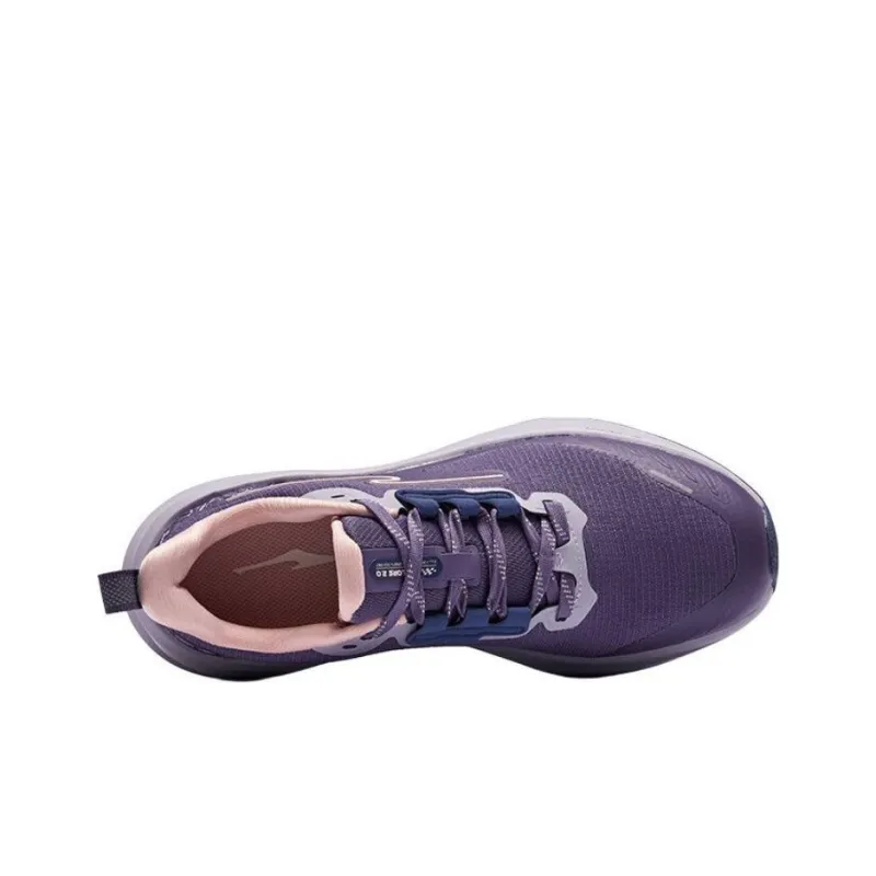 Erke Cushioned Slip-Resistant Rebound Low-Top Running Shoes Women's Purple Pink-3