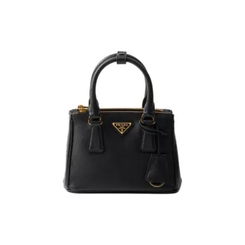 PRADA Galleria Killer Bag Leather Shoulder Bag Crossbody Bag Handbag Mini Men's Black
