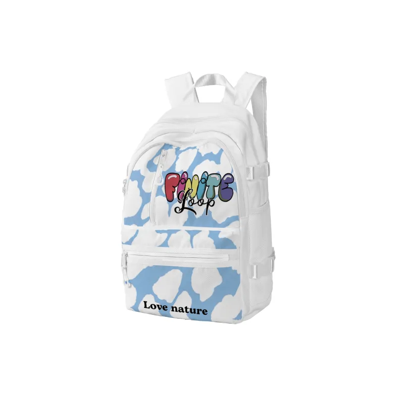 FINITE LOOP Recycled Material Backpack Unisex White-2