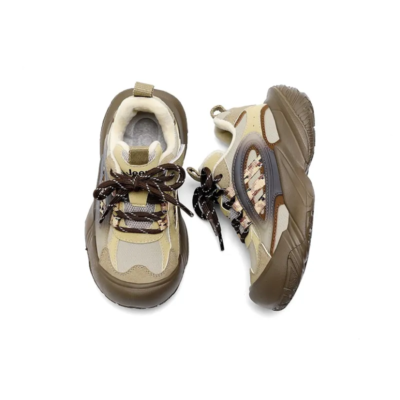 Jeep Abrasion Resistant Cushioning Kids Lifestyle Shoes Khaki/Dark Brown Kids'-7