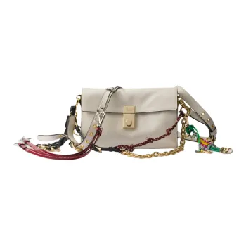 PRADA Leather Crossbody Bag Shoulder Bag Small Size Women's White