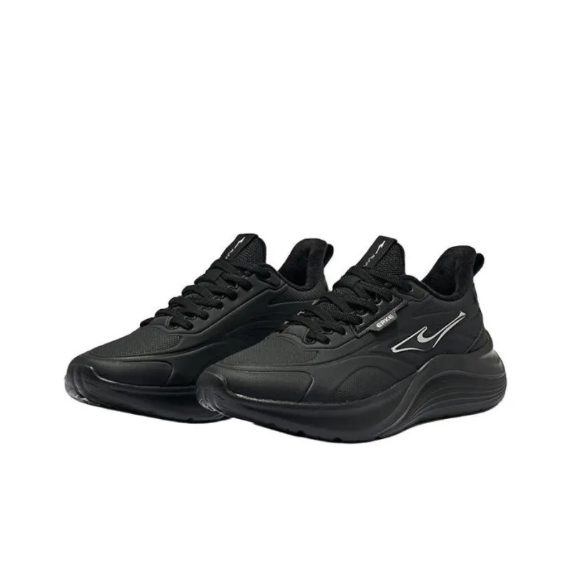 Erke Wear Resistant Slip Resistant Low Top Casual Shoes Men's Jet Black-2