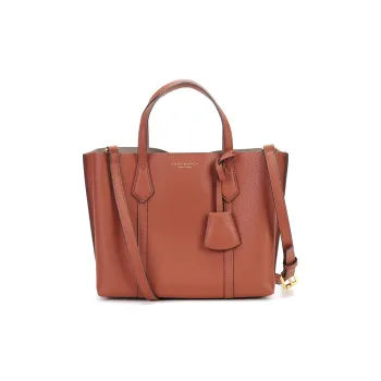 TORY BURCH Perry Cow Leather Tote Bag, Shopping Bag, Shoulder Bag, Handbag Trumpets Women's Brick Red