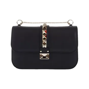 Valentino Cow Leather Shoulder Bag, Crossbody Bag Women's Black