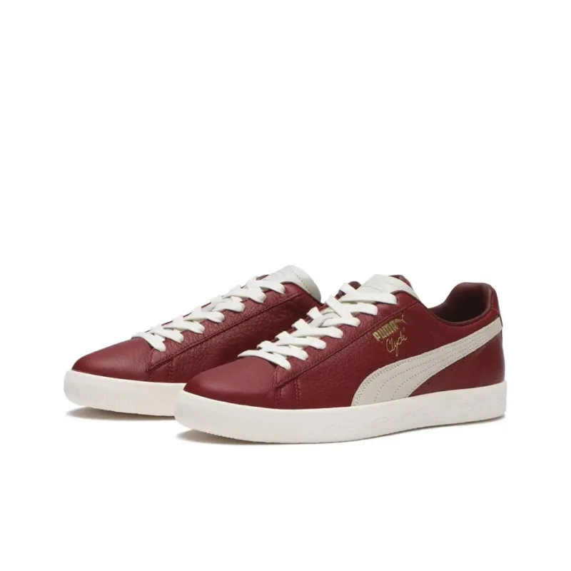 PUMA Clyde Anti Slip Wear Resistant Low Top Skateboard Shoes Unisex Red-1