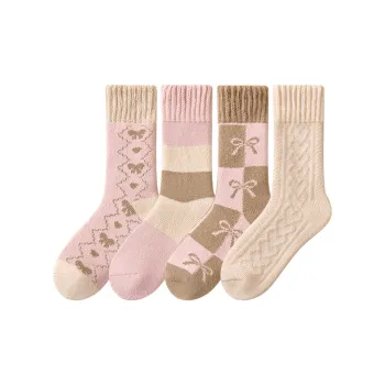 Temooues Mid Calf Socks Women's Combo Set