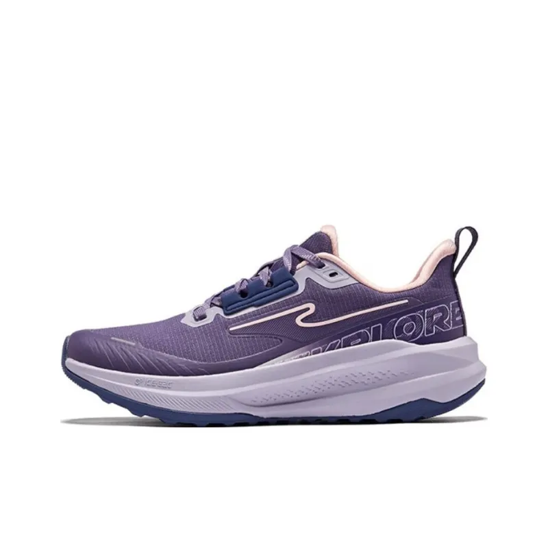 Erke Cushioned Slip-Resistant Rebound Low-Top Running Shoes Women's Purple Pink-0