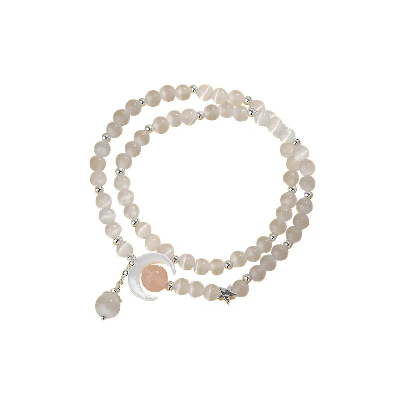 Wanshu Glass Cat Eye Bracelets Women's-0