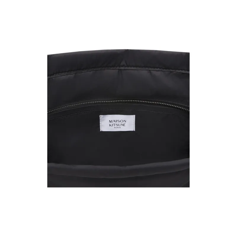 Maison Kitsune Nylon Down Tote Bag Shopping Bag Handbag Medium Size Women's Black-3