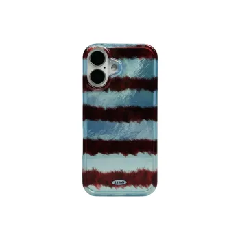 Wei Xin Acrylic Material Blue Brown Zebra Print Phone Cases Compatible With IPhone 16/15 Pro Max/Apple 13/14 Pro Max/12