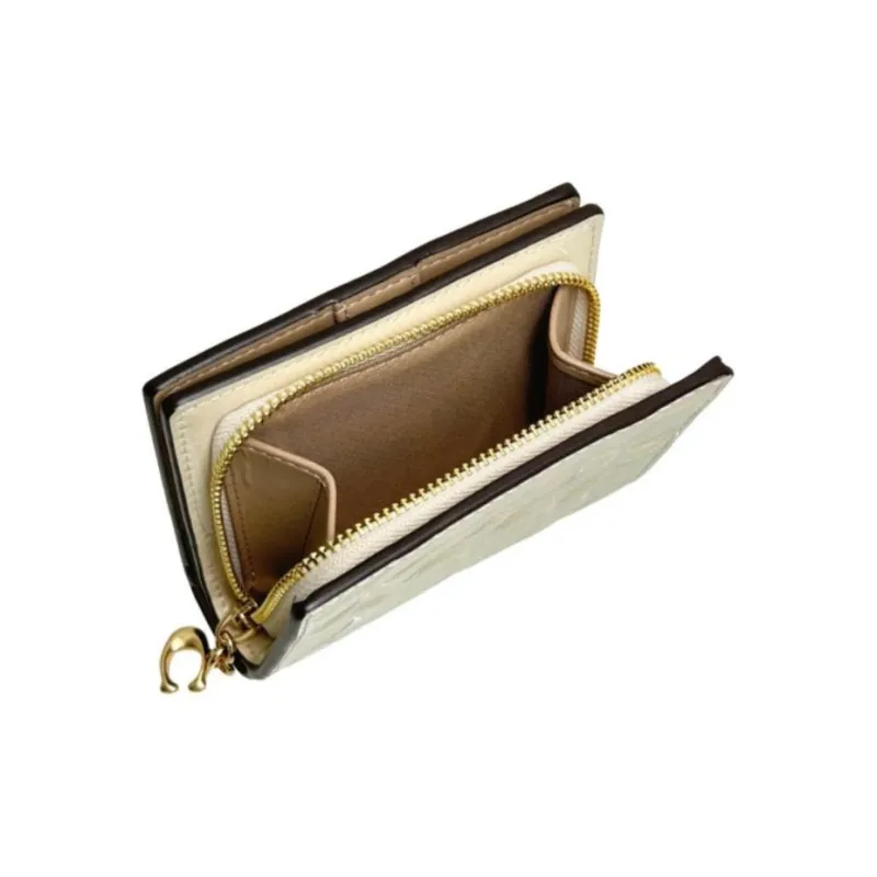 COACH Patent Leather Wallet Women's White-2