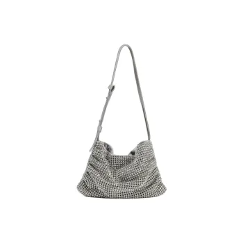 ZARA Cotton Bucket Bag Handbag Shoulder Bag Mini Women's Silver