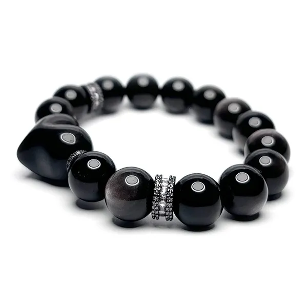 MOUNTAINS AND MANS Obsidian Bracelets Unisex-6