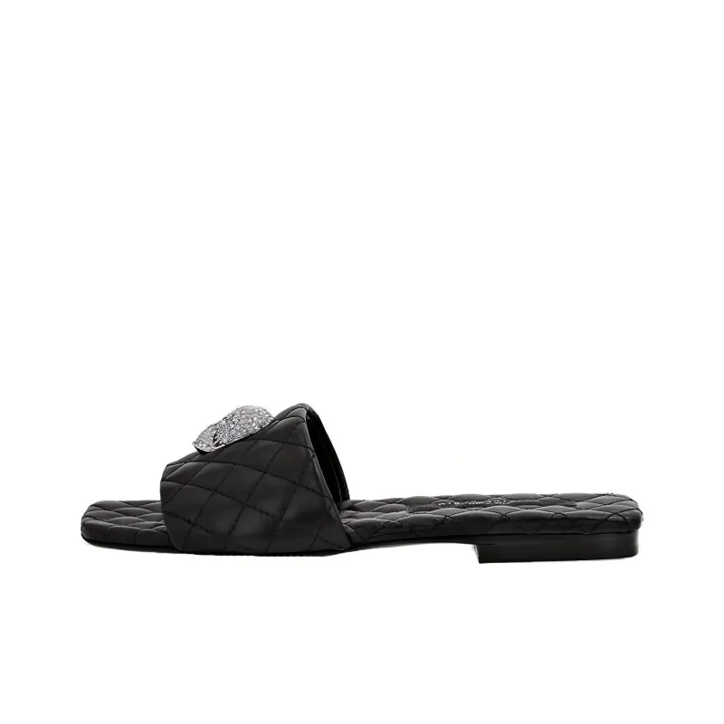 PHILIPP PLEIN Crystal-skull Flat Sandals-0