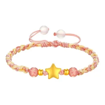 Avani Little Star Fashion Light Luxury Feel Versatile Elegant Woven 999 Solid Gold Fixed Price Gold Bracelet Unisex