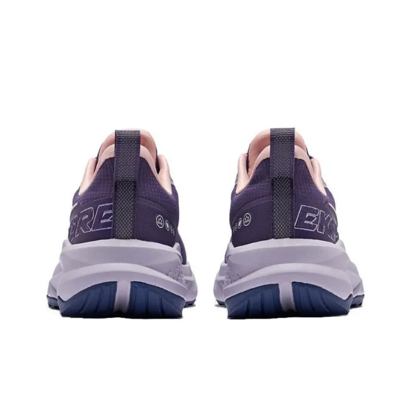 Erke Cushioned Slip-Resistant Rebound Low-Top Running Shoes Women's Purple Pink-4