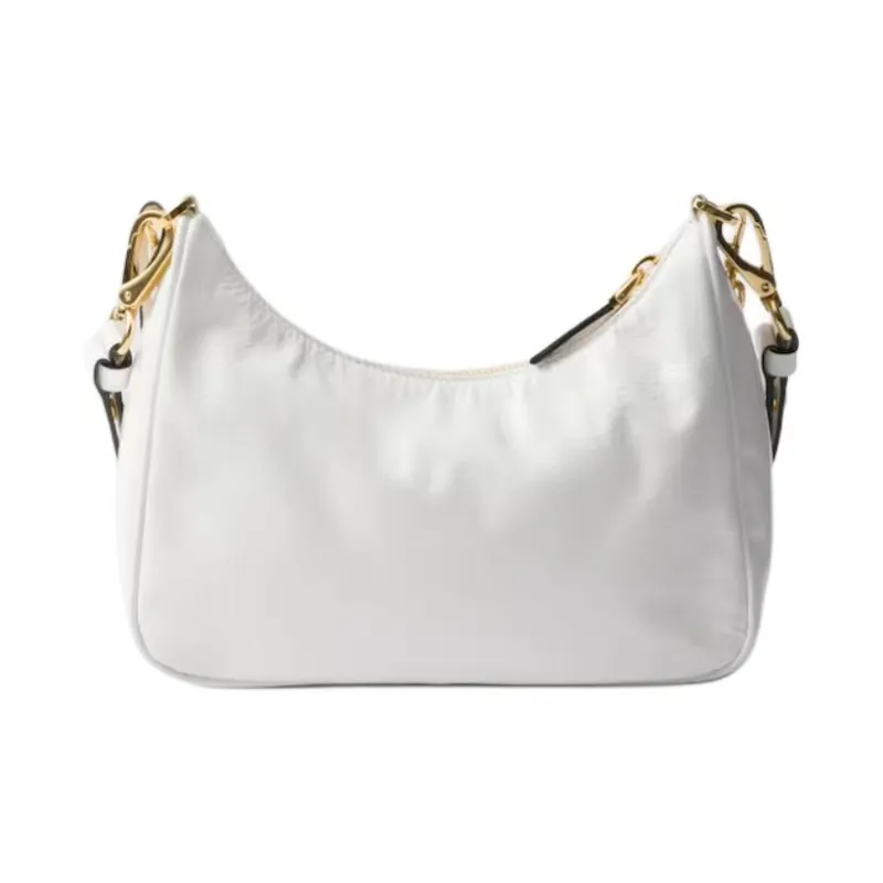 PRADA Re-Edition Naplak Patent Leather Handbag Shoulder Bag Mini Women's White-3