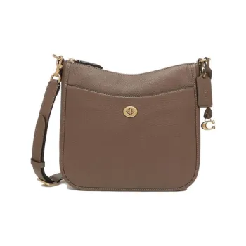 COACH Chaise Leather Shoulder Bag Crossbody Bag Large Size Women's Brown