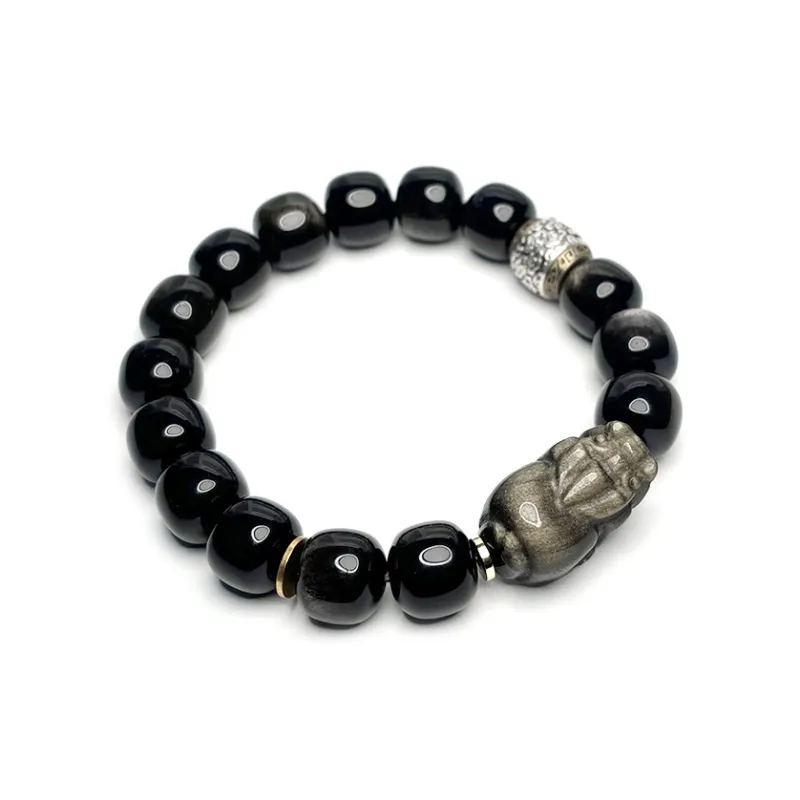 MOUNTAINS AND MANS Obsidian Bracelets Unisex-5