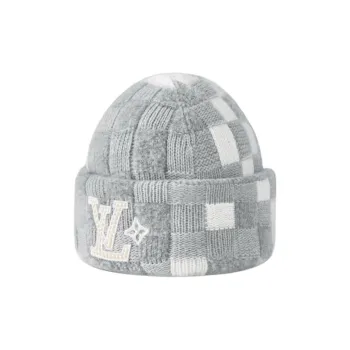 LOUIS VUITTON Sheep Wool Beanies Unisex Gray