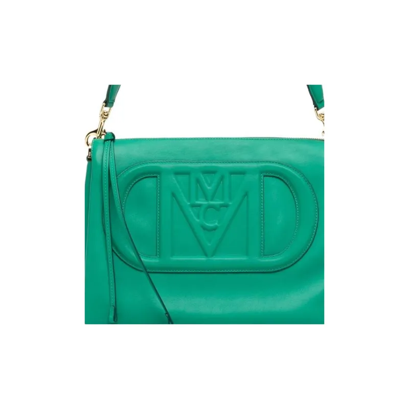 MCM Spanish Calfskin Handbag, Shoulder Bag, Crossbody Bag Medium Size Men's Green-2
