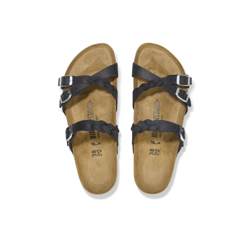 Birkenstock Franca Braided EVA Slip-Resistant Slide Slippers Women's Black Narrow Fit-3