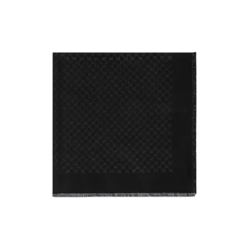 GUCCI Monogrammed Fringe Edge Scarf-0