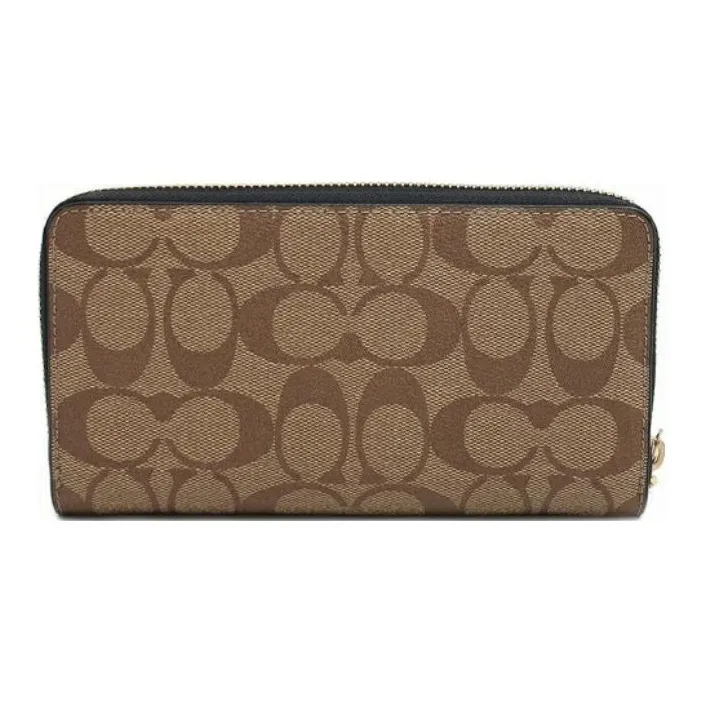 COACH PVC Polyvinyl Chloride Wallet Trumpets Women's Khaki-2