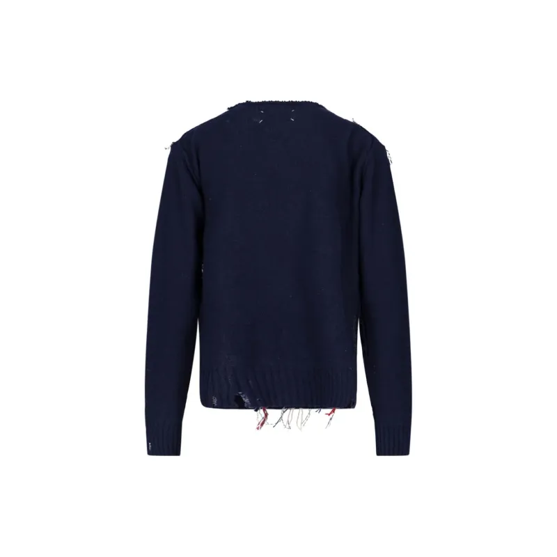 Maison Margiela Contrasting Stitch Detailed Knitted Jumper-1