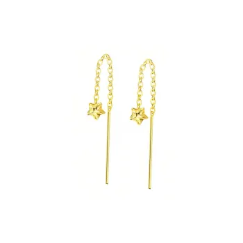 Shang Qianyi 18K Gold Drop Earrings Women's