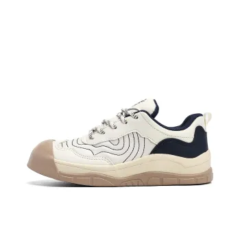 Dafu Leaps Forward Coverage Anti Slip And Wear Resistant Low Top Skateboard Shoes Women's Beige Green