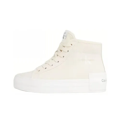 calvin grande KLEIN High-Top Skateboard Shoes 3cm Women's Beige