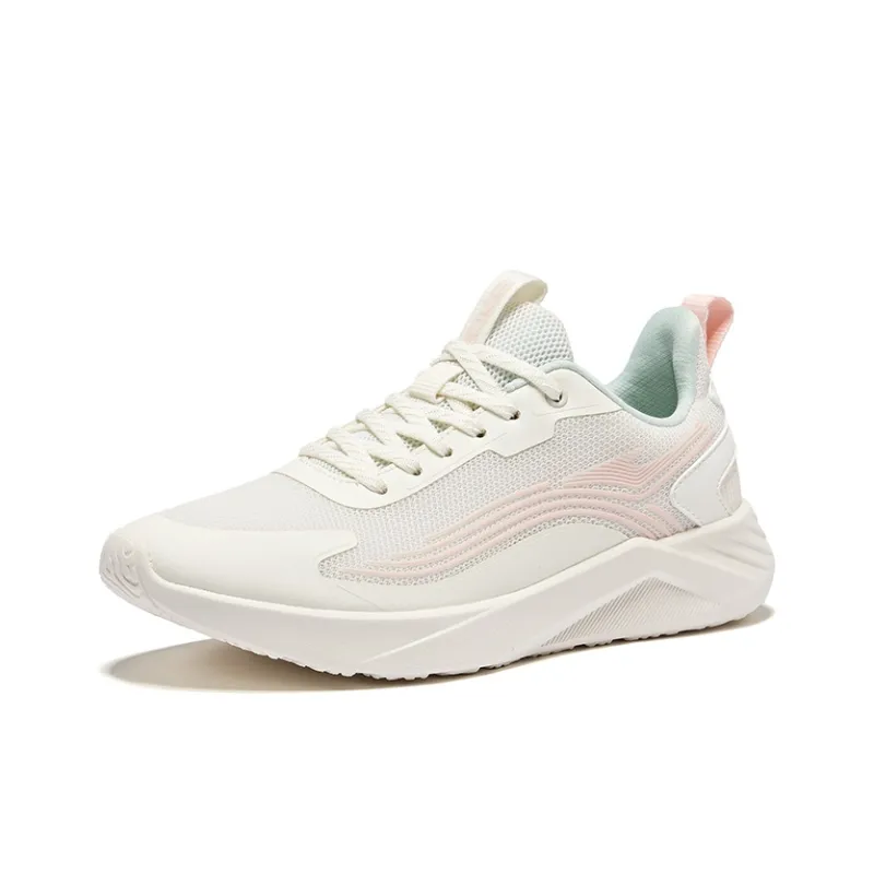 Erke Cushioning Rebound Low-Top Running Shoes Women's Ivory Pink-2