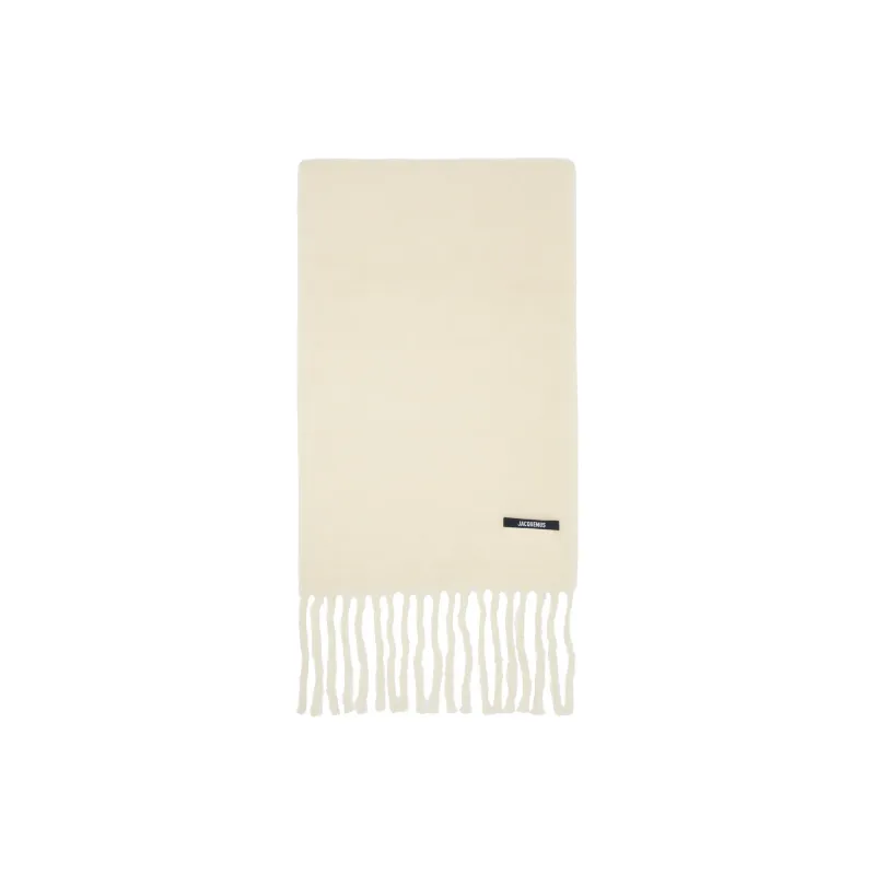 Jacquemus Virgin Wool Knit Scarves Women's White-0