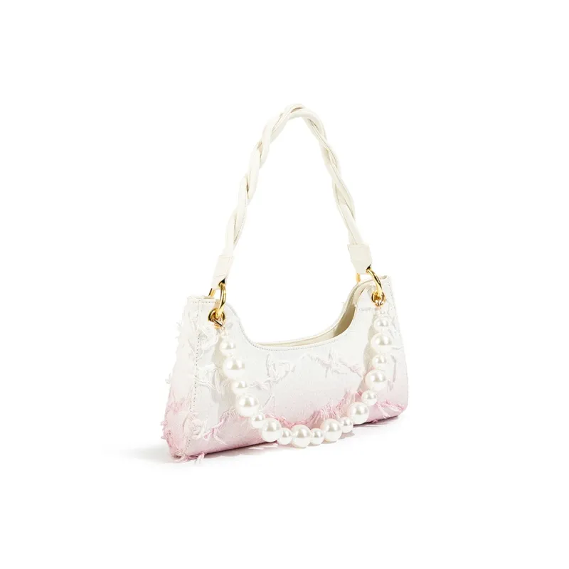 CAEISL&KCIEL PU Shoulder Bag Regular Women's Fringe White Gradient Pink-1
