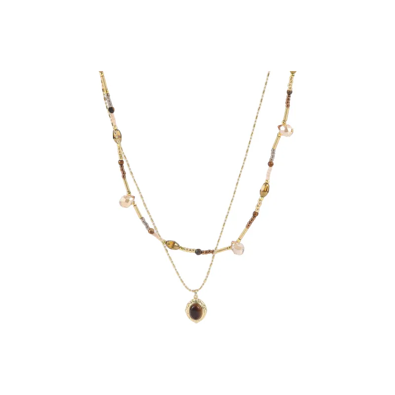 Vegetarian Tiger's Eye Stone Necklaces Unisex-0