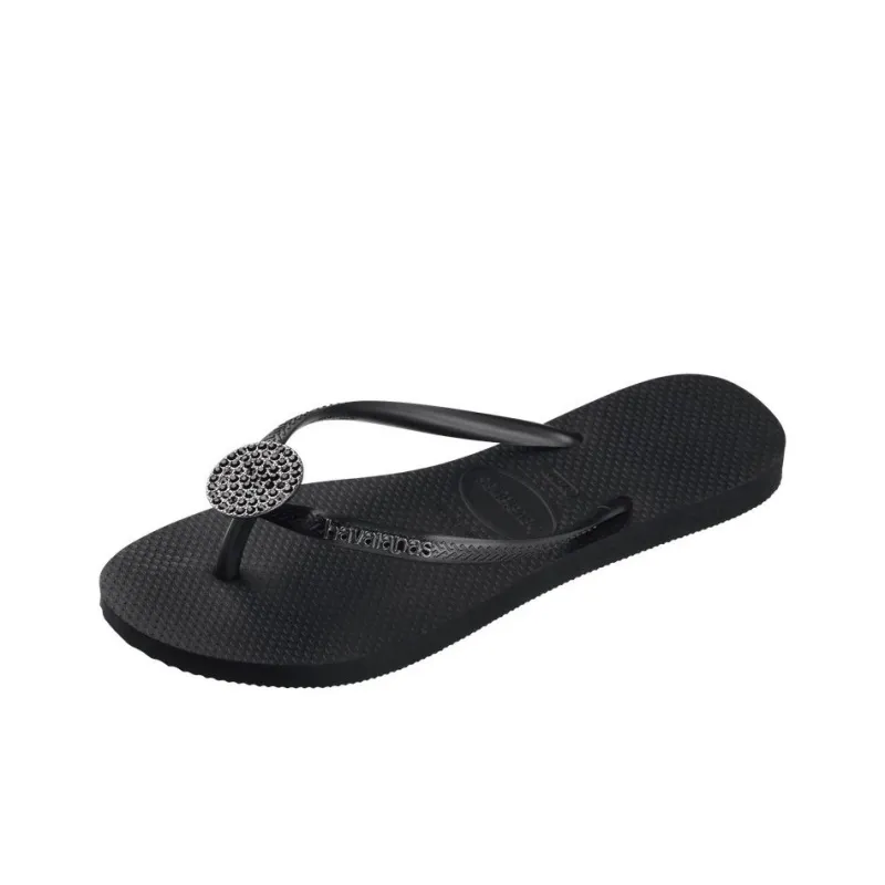 Havaianas Slim Rubber Sole Slip-Resistant Flip Flops Women's Black-3